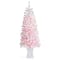 Glitzhome® 5ft Pre-Lit Flocked Pink Artificial Christmas Porch Tree, Multi-color LED Lights